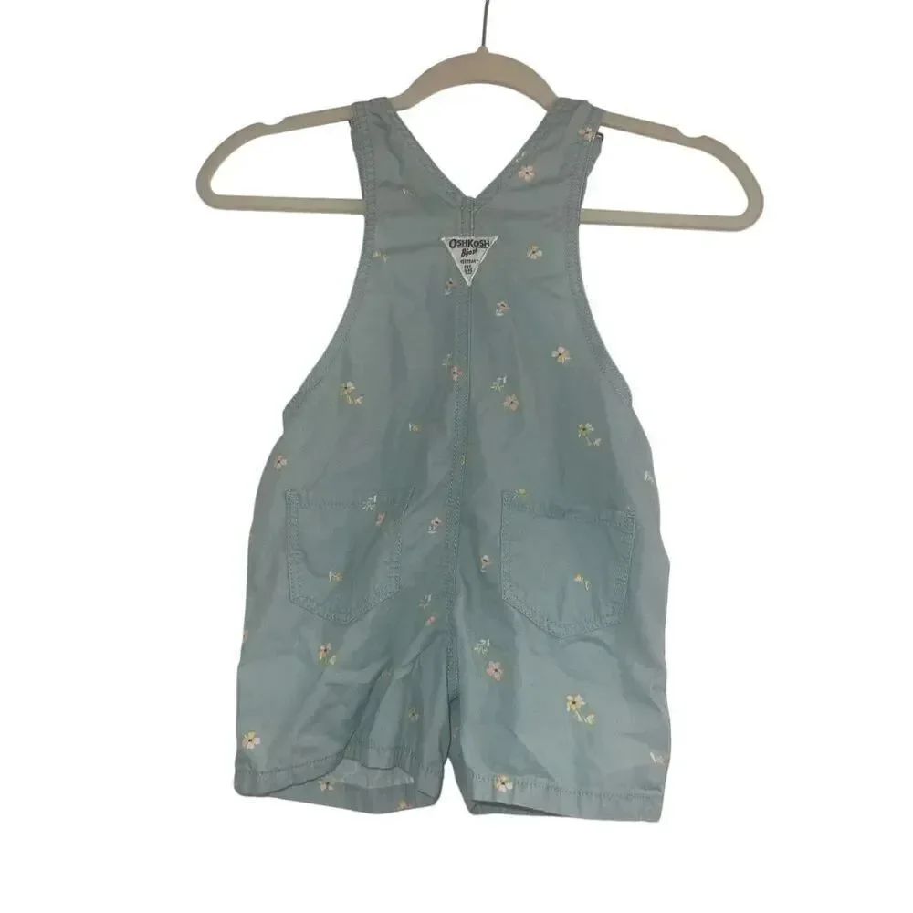 ✨OshKosh B'gosh® Toddler Girls Green Floral Sz 4T Shortall✨